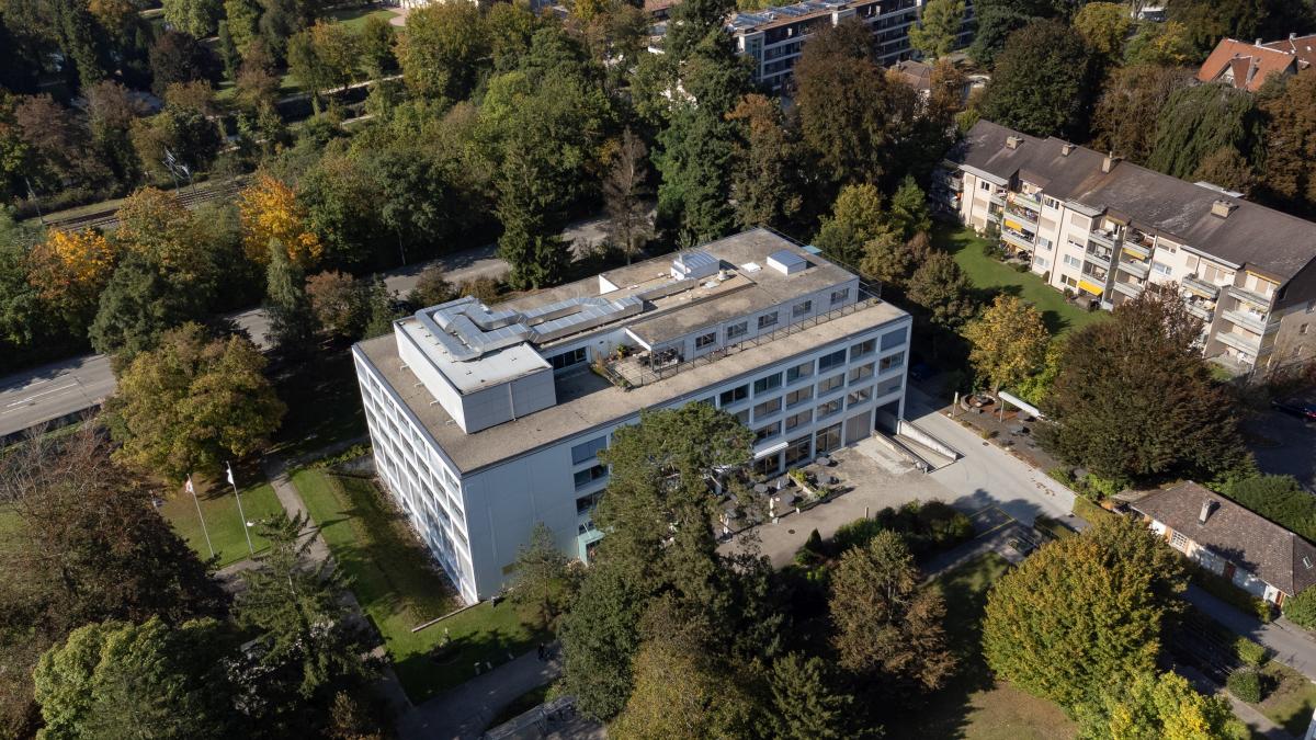 Haus im Park Blick von oben Drohne